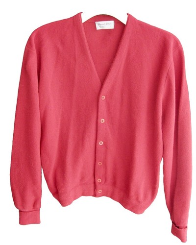 トップス 70s acrylic cardigan Vintage 70s/80s Red Knit Sweater Cardigan Acrylic Geek Nerd