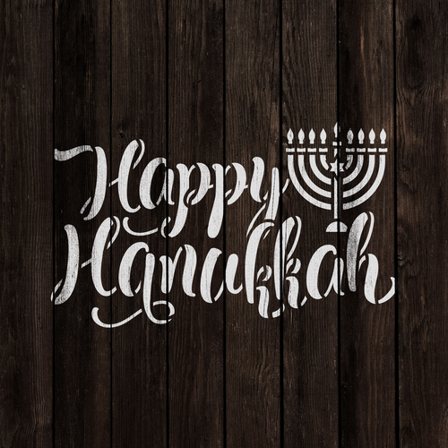 Happy Hanukkah Stencil - Durable & Reusable Mylar Stencils - Picture 4 of 5