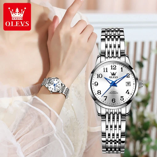 OLEVS Automatic Mechanical Watch Calendar Waterproof Women's Wristwatches - Picture 12 of 20