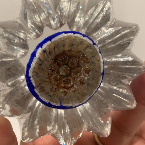 Vintage Millefiori Paperweight, Ribbed Melon Shaped Body - Picture 7 of 11