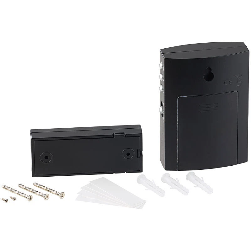 Funk-Türklingel, Licht- & Ton-Signal, 100 m Reichweite, IPX4, schwarz - Bild 3 von 4