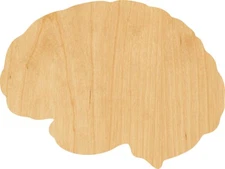 Brain Laser Cut Out Wood Shape Craft Supply - Woodcraft Cutout