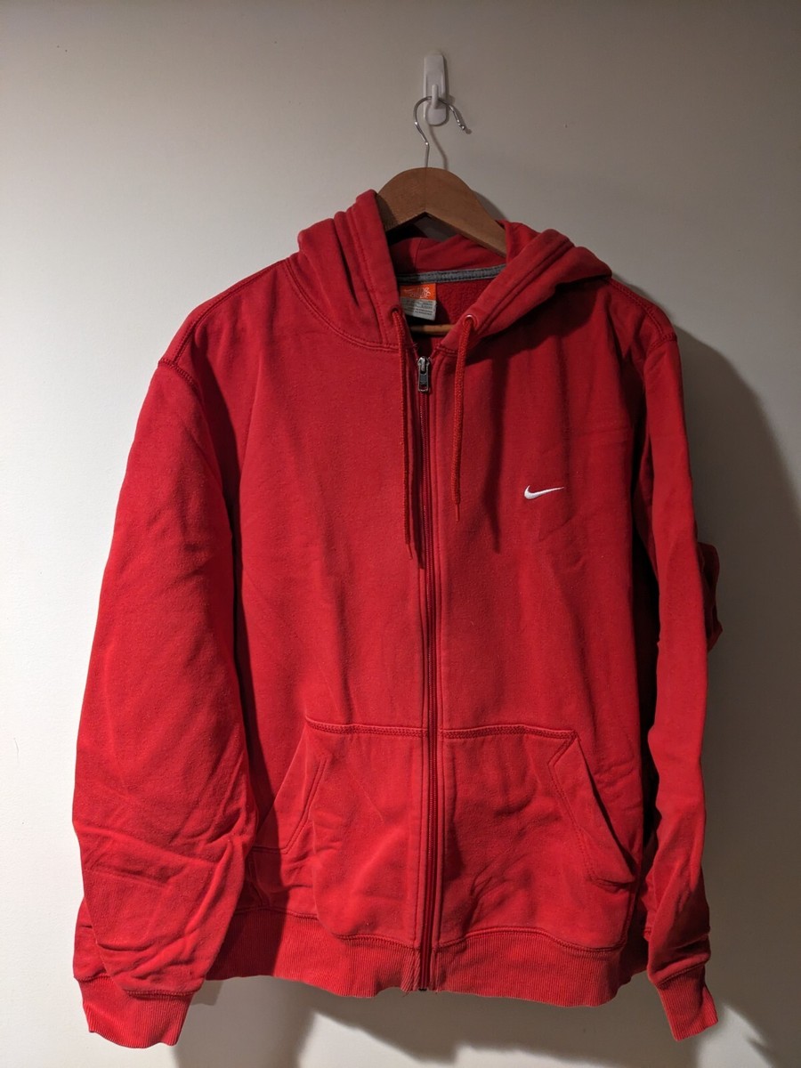 Vintage Y2K Nike Mini Swoosh Red X-Large Full Zip Hoodie