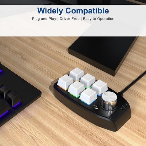 Gaming Mini Programming Macro Keyboard RGB Custom Knob Keyboard 6 Keys 1 Knob d - Picture 4 of 12