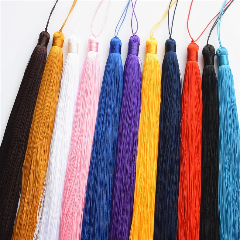 Borla de seda helada de 50 cm de largo para hacer joyas artesanales hágalo usted mismo 11 colores Foto 2 de 4