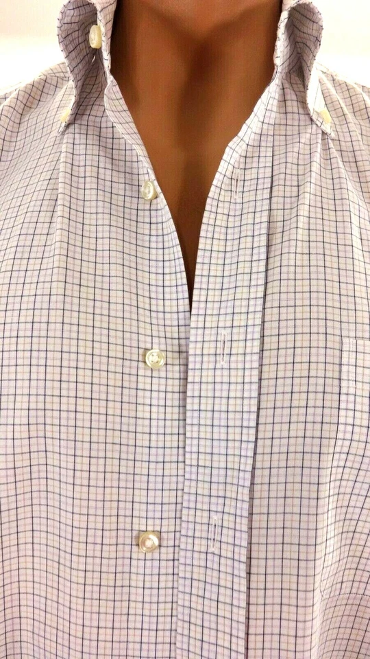 MASTAI FERRETTI MENS MULTI-COLORED PLAID OXFORD DRESS SHIRT SIZE 151/2 - 34/35 - Image 2 of 4