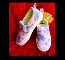 Wonder Nation Canvas Girls Slip On sneaker w Memory Foam SIZE 4,pink Marble
