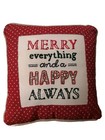 Primitives by Kathy 11" Square Christmas Pillow Merry Everything & Happy Always