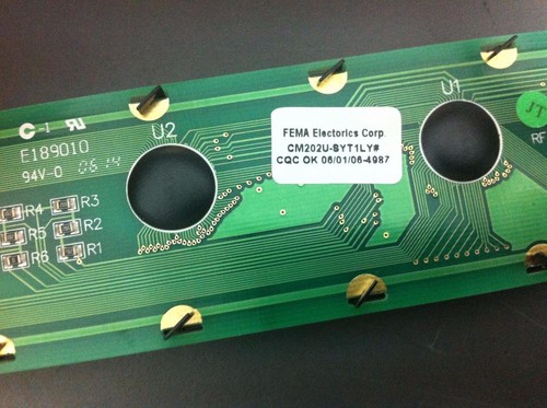 FEMA P/N: CM202U-SYT1LY, LCD 16*2 Chr wide top g stn y led - NEW! - Picture 6 of 7