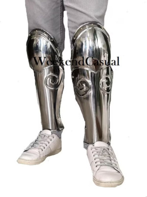 Handmade Gladiator LARP Leg Guard Armor Medieval Re-enactment Leg Greaves Set