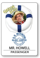 MR HOWELL GILLIGANS ISLAND S.S. MINNOW NAME BADGE HALLOWEEN COSPLAY MAGNET BACK