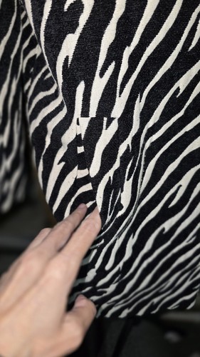 Zebra Stripe Punk New Wave 80s Monochrome Coat Jacket Fun Funky 12 14 Vintage - Picture 3 of 7