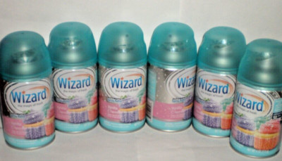 (6) VANILLA CUPCAKE AUTOMATIC REFILLS ODOR NEUTRALIZER AIR FRESHENER BY WIZARD