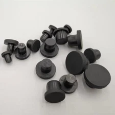 Black Rubber Plug Solid Silicone Sealing Stopper Diameter 3-15mm Dust-Proof Caps