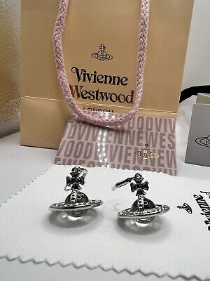 Vivienne Westwood Silver Pina Dangle Orb Earrings With Box Vivienne Westwood Silver Pina Dangle Orb Earrings With Box