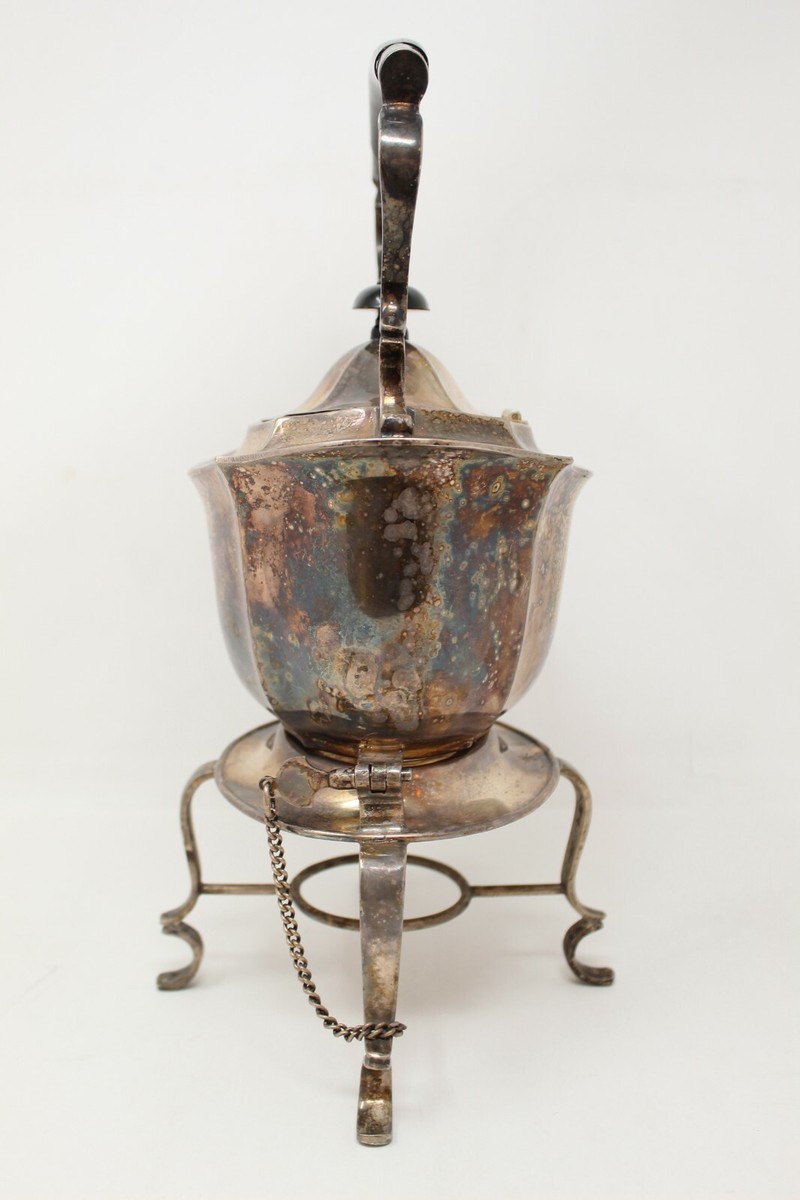 Antique Sheffield England epns Silver Brass Ornate Tea Pot w
