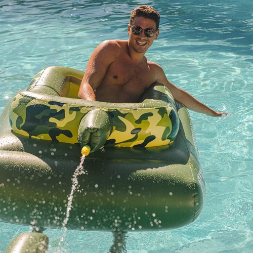 Aufblasbarer Panzer mit Wasserpistole - aufblasbar Sommerspiel Pool
