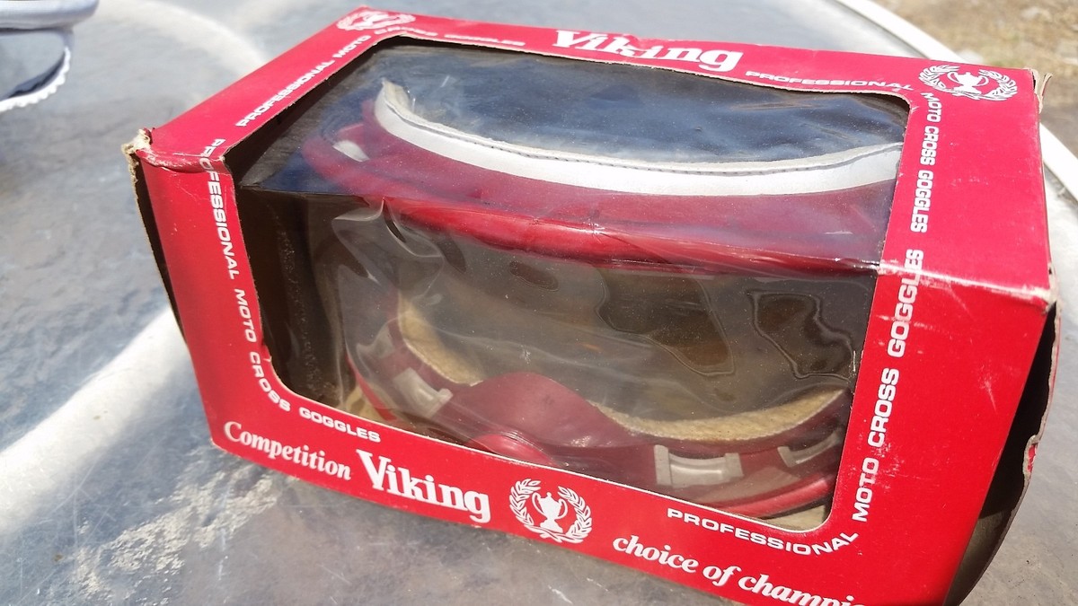 Vintage 1960s NOS Barufaldi Viking Motocross Goggles 