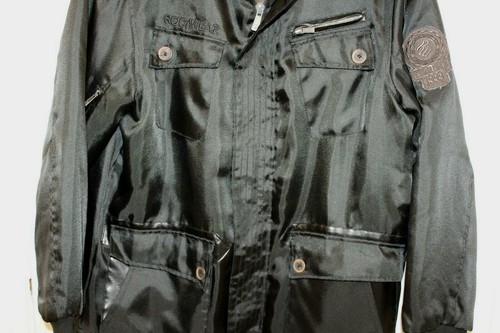 RocaWear Mens Jacket Sz XL Zip Front Pea Coat Black - Picture 3 of 12