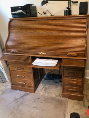 Antique Beautiful Roll Top Desk 52