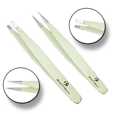 Profi Augenbrauen schräge Pinzette Haar Beauty Edelstahl Spitze - Set