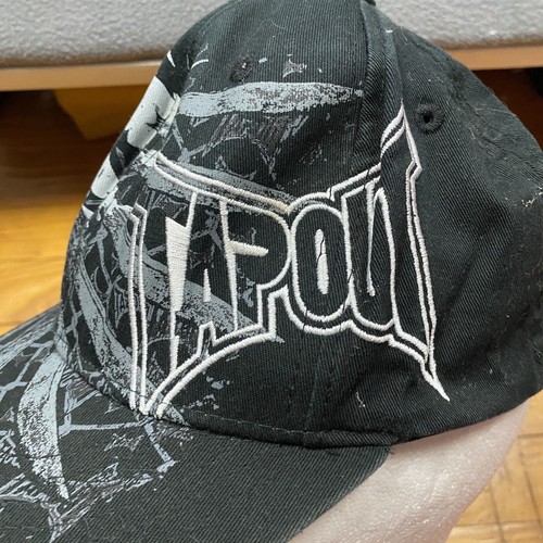 Vintage TapOut Hat Adult S/M Black Embroidered Skull Logo MMA Elite Affliction - Picture 7 of 12