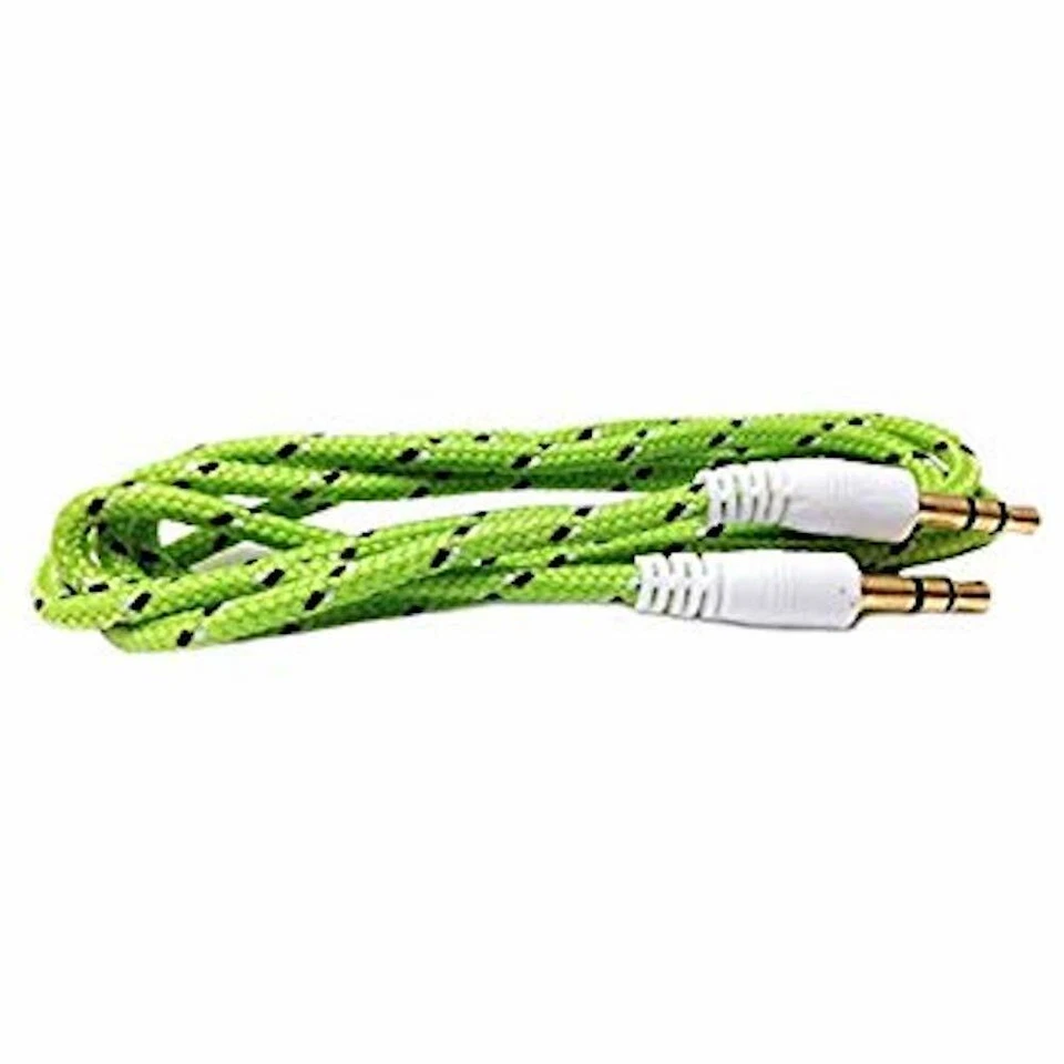 6FT LONG BRAIDED 3.5mm Male Audio Headphone Cable Stereo AUX Jack Adapter Plug - Image 2 of 4