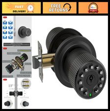 Smart Keypad Door Lock, 50 User Codes, Waterproof, Auto Lock - Matte Black Finis