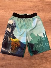 Boys Star Wars The Mandalorian Swim Shorts Board Shorts Swimwear Size 8