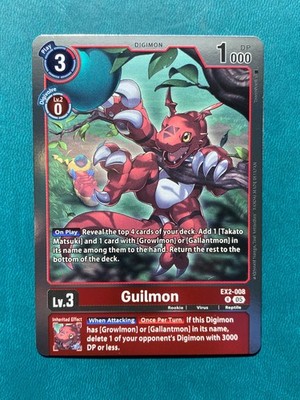 Guilmon EX2-008 Advanced Generations AD-01 Reprint Digimon Card Game x1