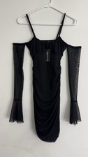 PrettyLittleThing Women's black mini dress size 2 off the shoulder