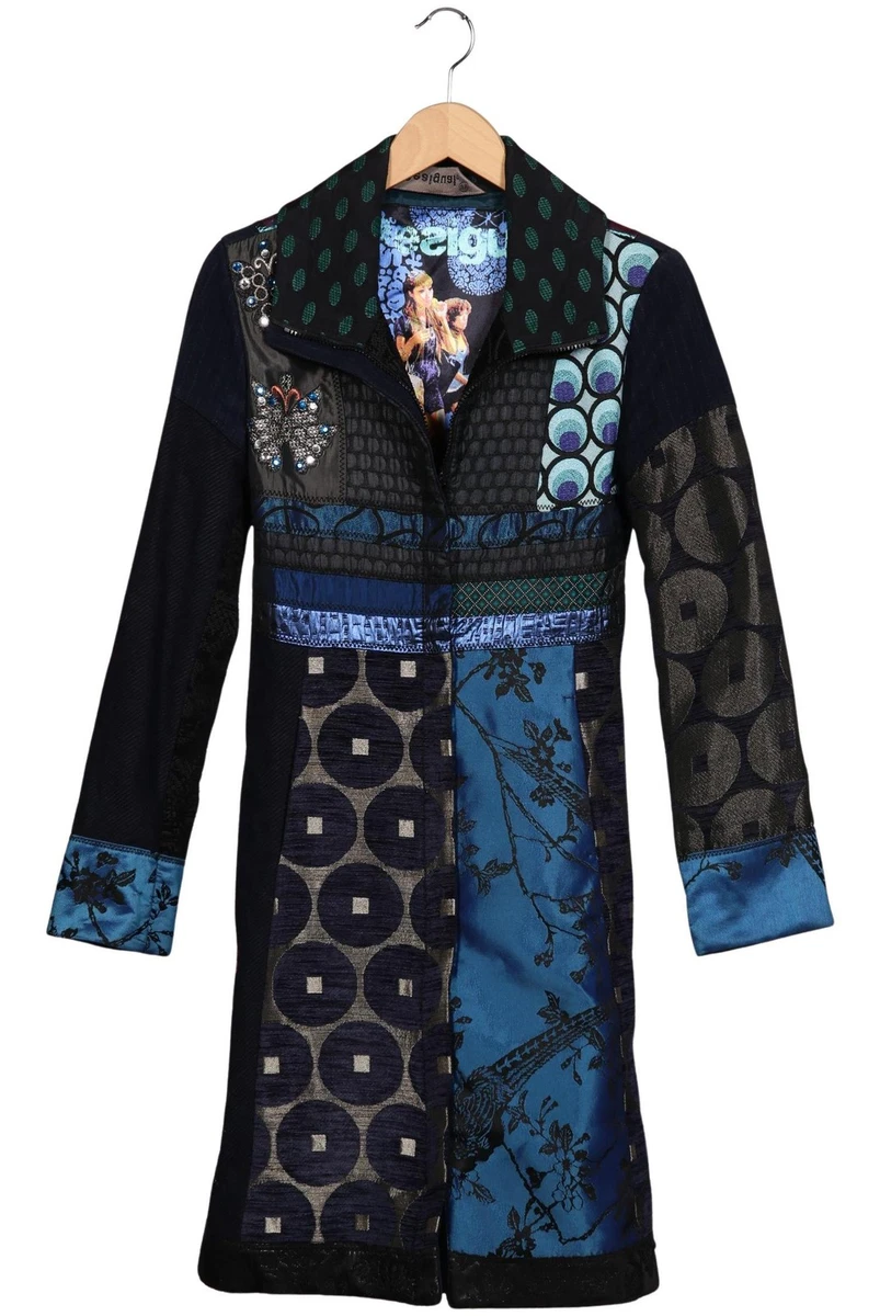 Desigual Mantel Damen Jacke Parka Gr. 38 Baumwolle Wolle Mehrfarbig #hex0acc