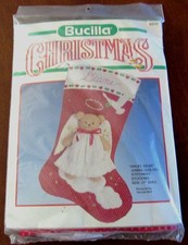 Bucilla Cross Stitch 82514 Angel Bear Jumbo 21 Inch Christmas Stocking Kit