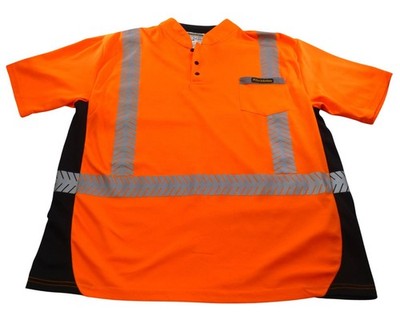 KwikSafety ANSI/ISEA Class 2 High-Visibility Orange Safety Polo Shirt XL Reflect