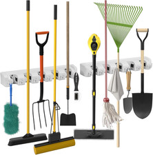 Set Di 2 Barre per Attrezzi Da Giardino Con 6 Ganci Pieghevoli, Porta Attrezzi, 