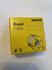 Buss Bussmann W15 Fast Acting Fuses 15 Amp Edison Base   New (box of 4 each)