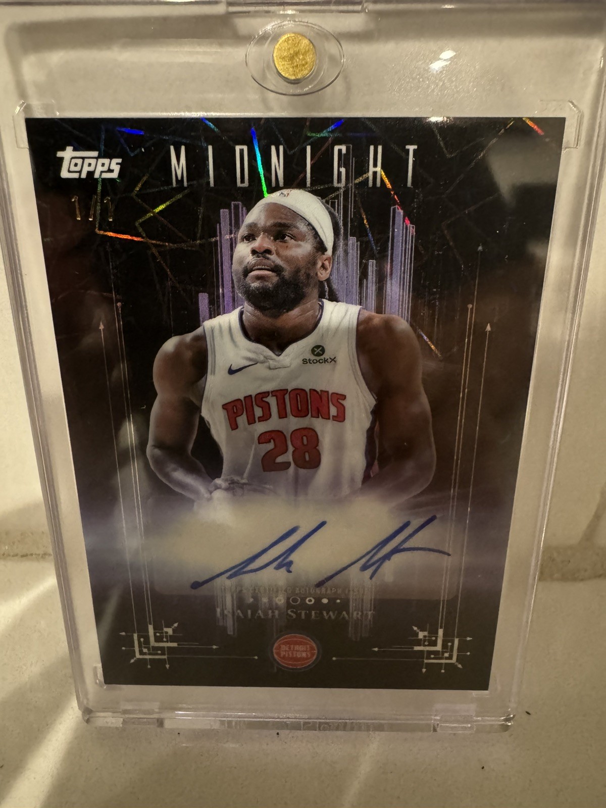 2025-26 Topps Midnight Isaiah Stewart Dark Mark Signatures Dusk Auto # 1/1