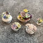 Lot of 5 Vintage English Bone China Rose Flower Staffordshire Royal Doulton — photo 1