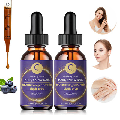 Biotin and Collagen Hair, Skin, Nails Vitamins Supplement Vegan Gluten-Free Drop
