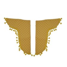 2 pcs Beige Eco Leather Side Leather Curtains with Beige Tassels for  Trucks