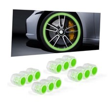 12PCS Car Tire Valve Stem Caps, Luminous Corrosion Resistant Auto Wheel Green