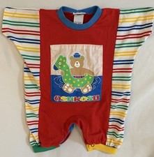Vintage OshKosh B Gosh Romper 3-6 Months USA Made Teddy Bear Multicolor