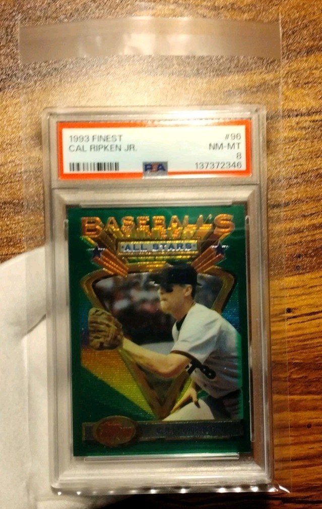 Cal Ripken Jr 1993 Topps Finest Baseball #96 PSA 8. Original Owner. New Slab. view 7