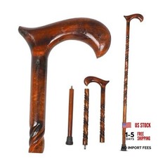 Wood Cane 36 Inches Natural Classic Wood Walking Stick Fancy Foldable Derby 2