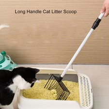 Extendable Cat Litter Scoop Lightweight Versatile Fine Screen Long Handle Metal
