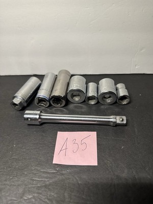 Craftsman 1/2'' Drive 6 Piece 6 Pt Point SAE Socket Set Chrome & 1 Cobalt Brand