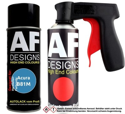 Spraydosen Griff Set für Acura B81M Comet Blue Metallic Basislack Klarlack Handg