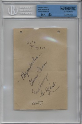 JSA Certified Authenticated Byron Nelson Gene Sarazen Encased by BGS Auto 0q3