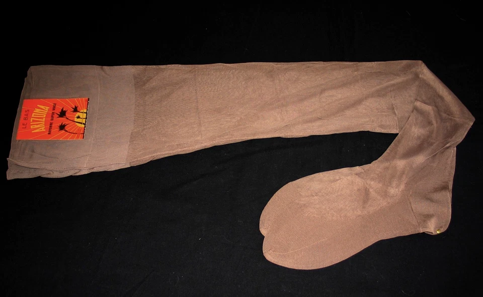 Bas couture vintage 1950 marron T 2 (77 cm) ARIZONA opaque voile rayonne fluide - Photo 1/4