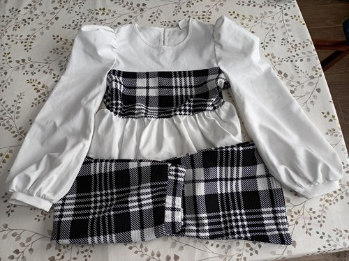 Mädchen Langarm schwarz & weiß Top und Hose Set Alter: 8 Jahre